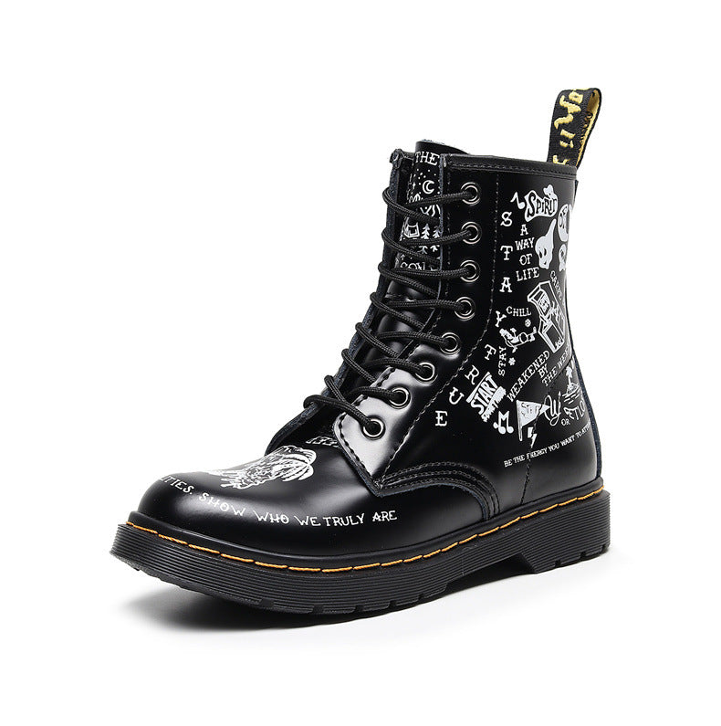 SEETA CJ7 LEATHER SKULL BOOTS FOR MEN AND WOMEN