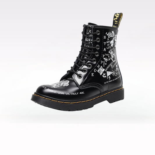 SEETA CJ7 LEATHER SKULL BOOTS FOR MEN AND WOMEN
