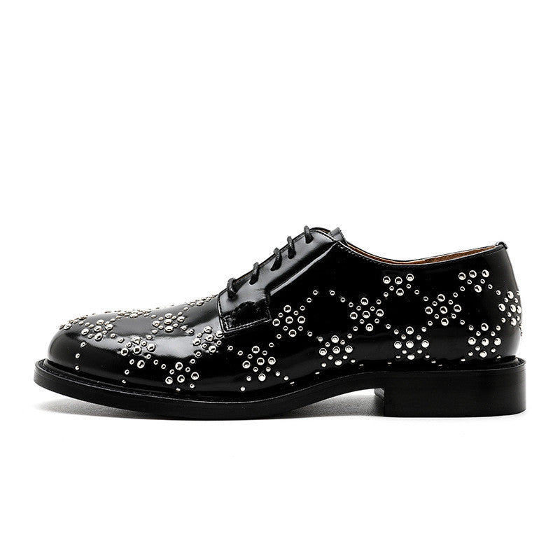 SEETA CJ6 PATENT LEATHER RIVET SHOES FOR WOMEN