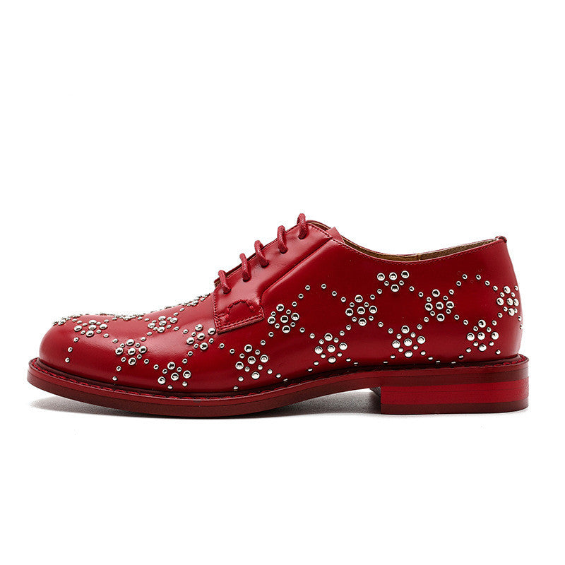 SEETA CJ6 PATENT LEATHER RIVET SHOES FOR WOMEN