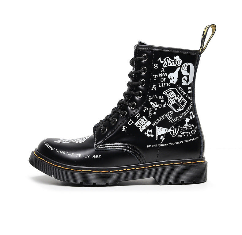 SEETA CJ7 LEATHER SKULL BOOTS FOR MEN AND WOMEN