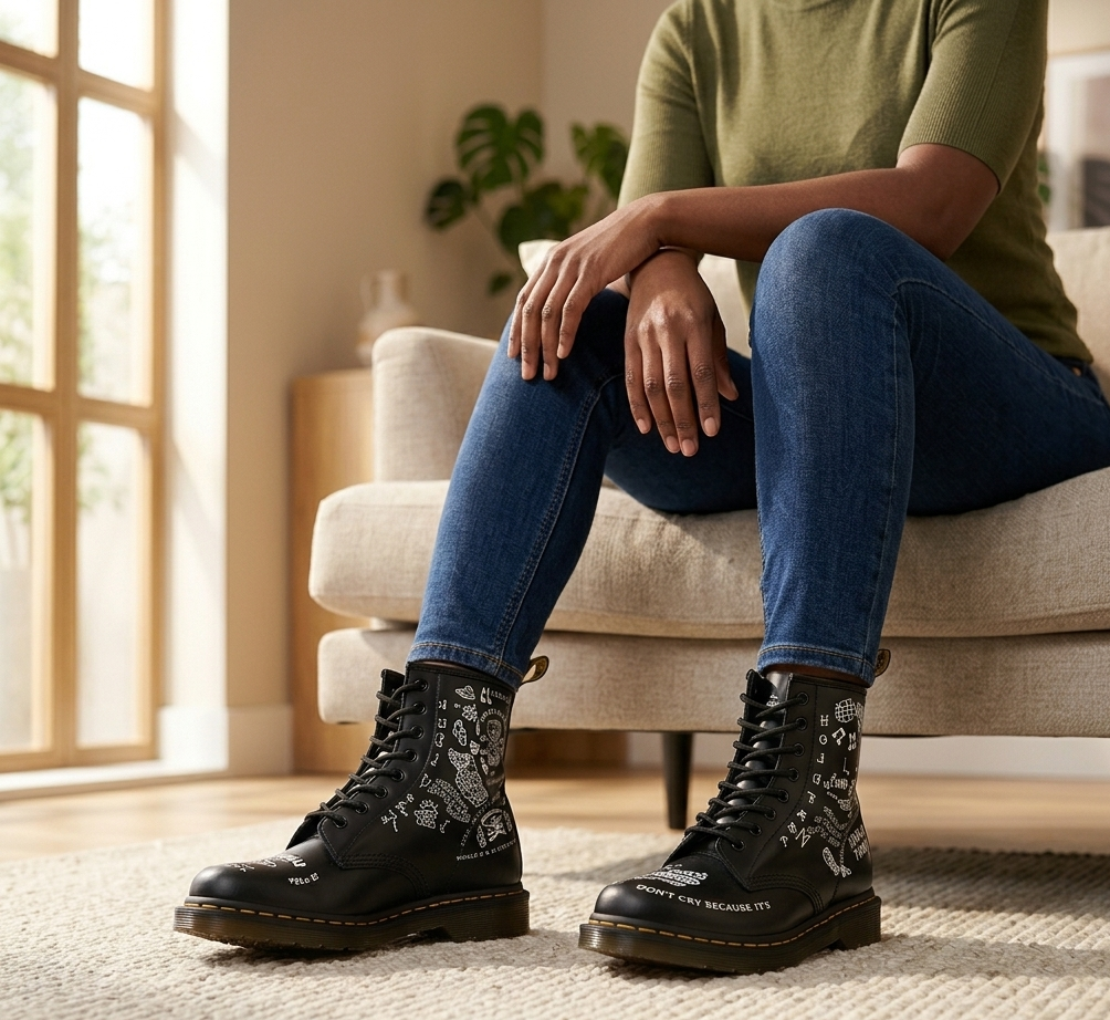 SEETA CJ7 LEATHER SKULL BOOTS FOR MEN AND WOMEN
