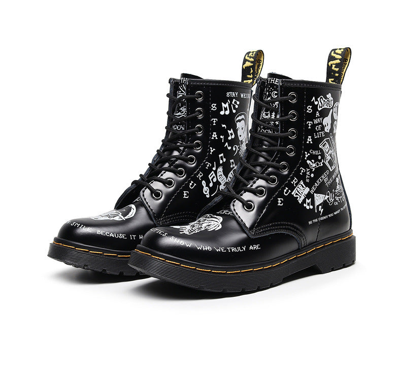 SEETA CJ7 LEATHER SKULL BOOTS FOR MEN AND WOMEN